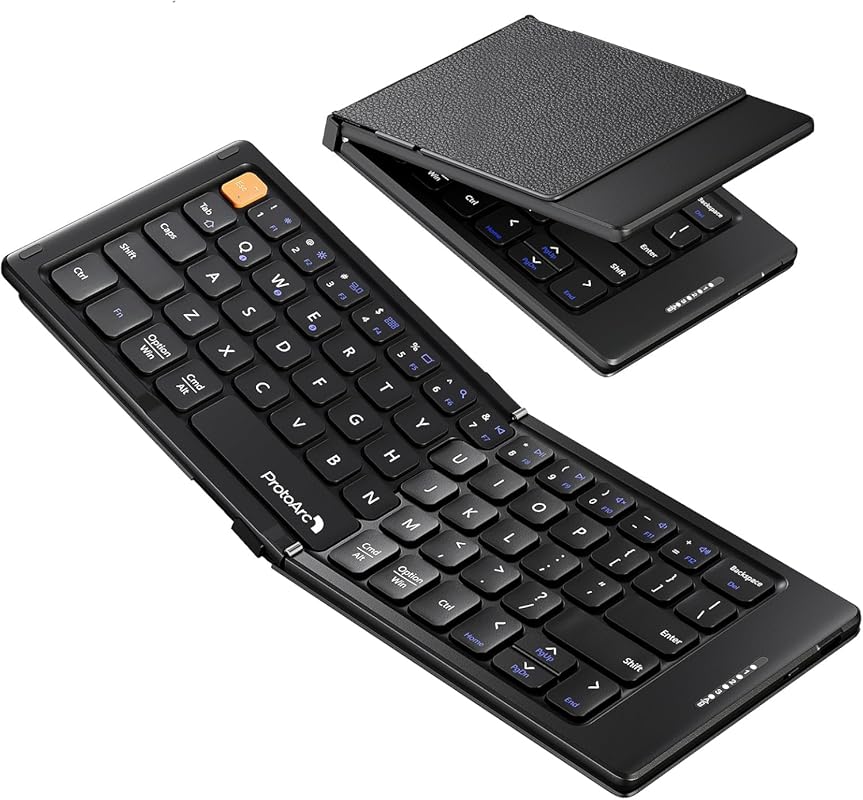 ProtoArc XK04 Foldable Compact Bluetooth Keyboard with PU Leather Cove