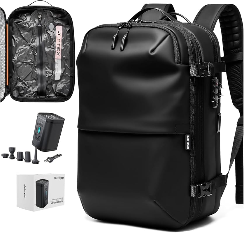 BlackVoyage Vortex 60L Expandable Vacuum Seal Travel Backpack with TSA