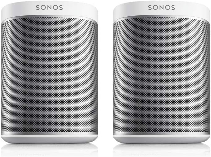 Sonos Play:1 Starter Set Bundle, 2-Room Wireless Smart Speakers in Whi