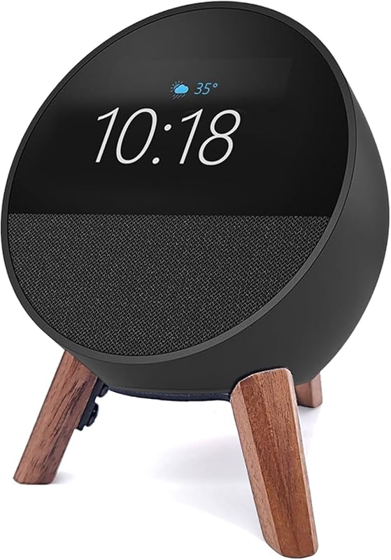 Real Walnut Wood Stand for Echo Spot 2024, Tripod Mount Holder Enhance
