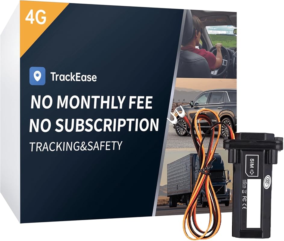 Wired 4G GPS Vehicle Tracker with No Monthly Fee, Real-Time Tracking, 