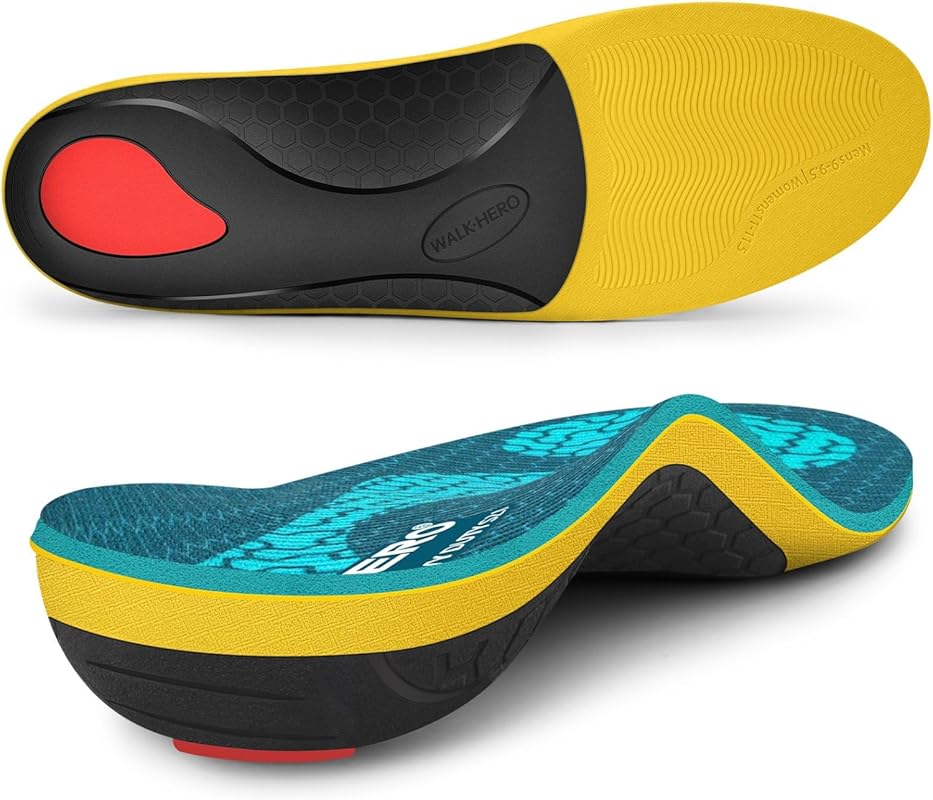WalkHero Heavy Duty Orthotics Insoles with High Arch Support, Comforta