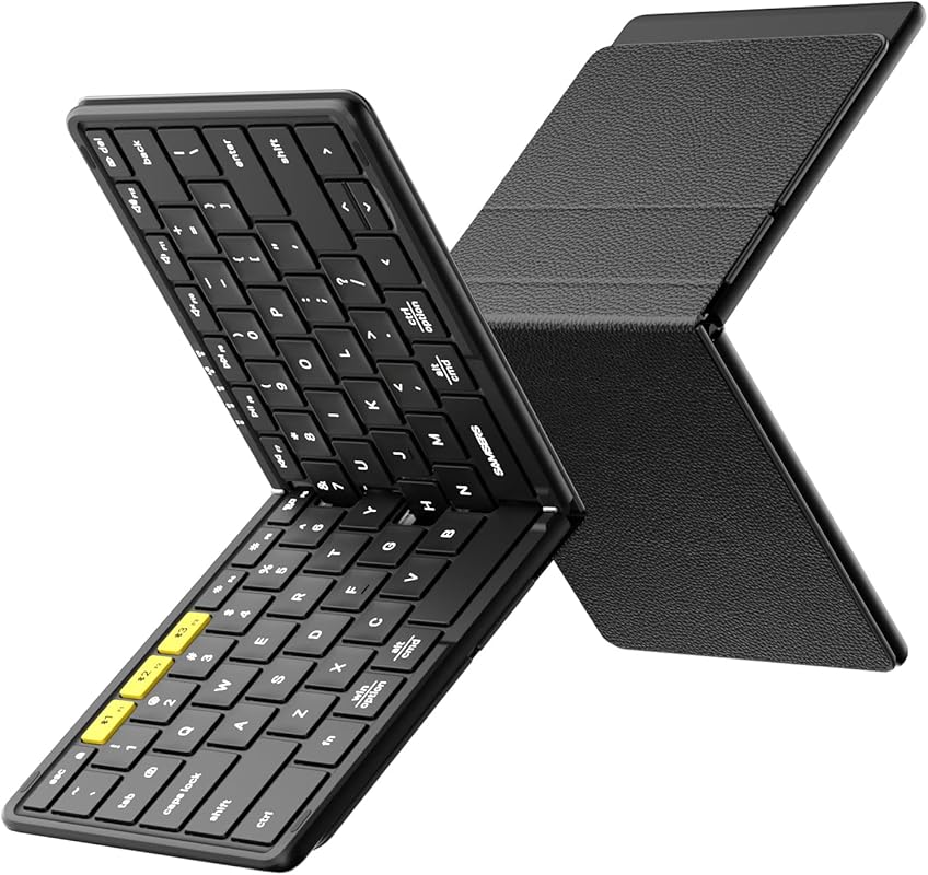 Samsers KF08S Full-Size Foldable Bluetooth Keyboard with PU Leather Co