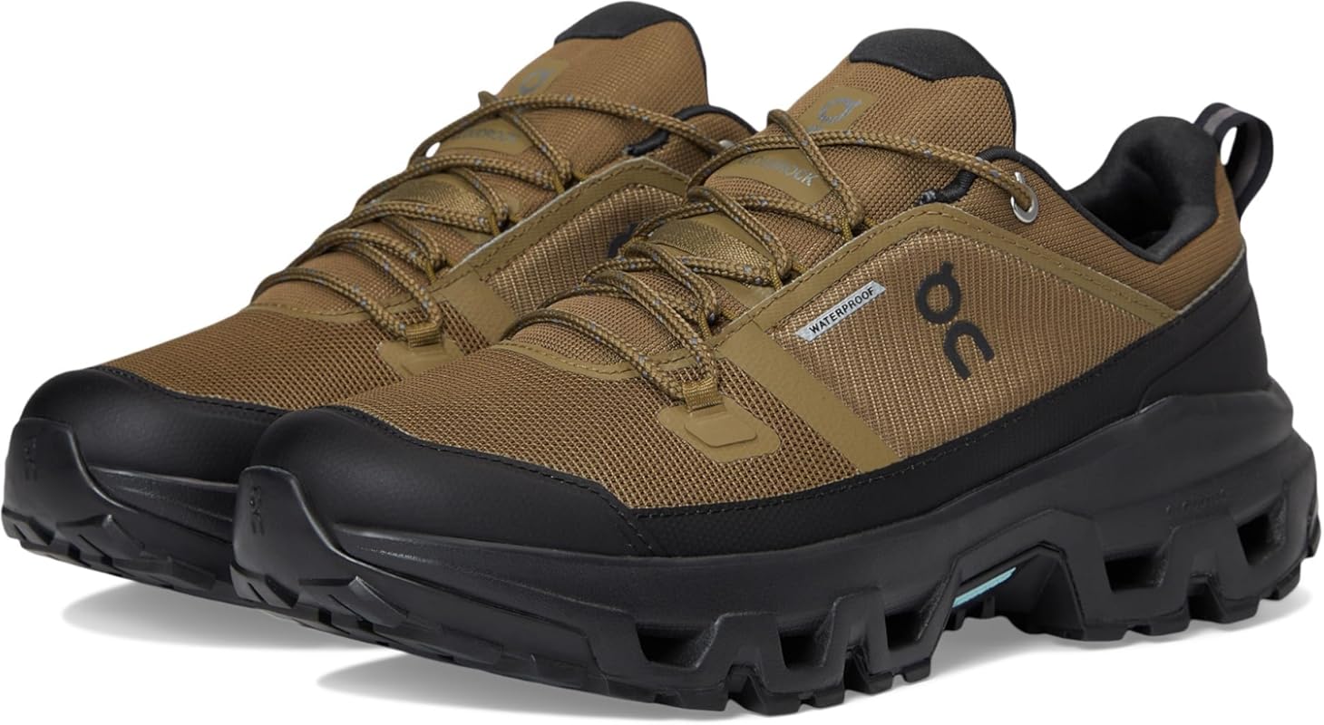 On Men's Cloudrock Low Waterproof Hiking Shoes with Rugged Traction an