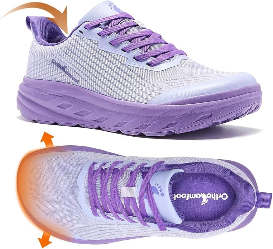 OrthoComfoot Women's Orthopedic Diabetic Wide Running Shoes with Arch 