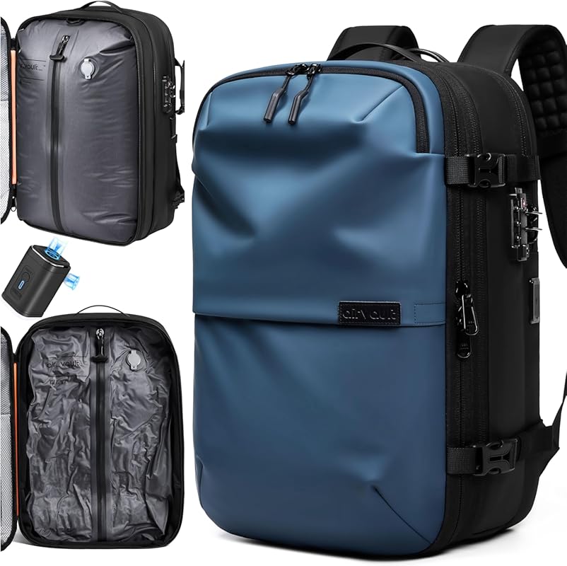 AirVault 60L Vacuum Seal Travel Backpack with Expandable HyperSeal Com