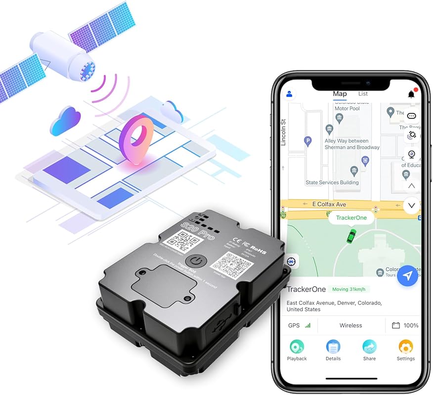 4G GPS Tracker for Vehicles with 7-Month Battery, IP67 Waterproof, Str