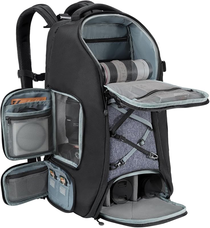 K&F CONCEPT 30L Large Capacity Camera Backpack with Raincover and 16" 