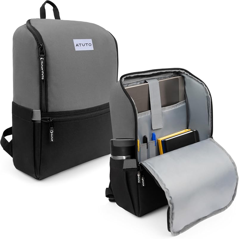 Professional Grey 17-Inch Laptop Backpack for Men with Back Airflow, F