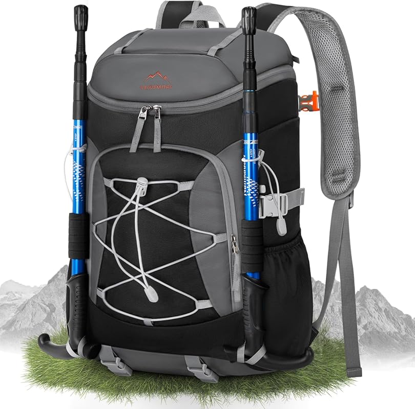 RAINSMORE 40L Foldable Waterproof Hiking Backpack for Men and Women, L