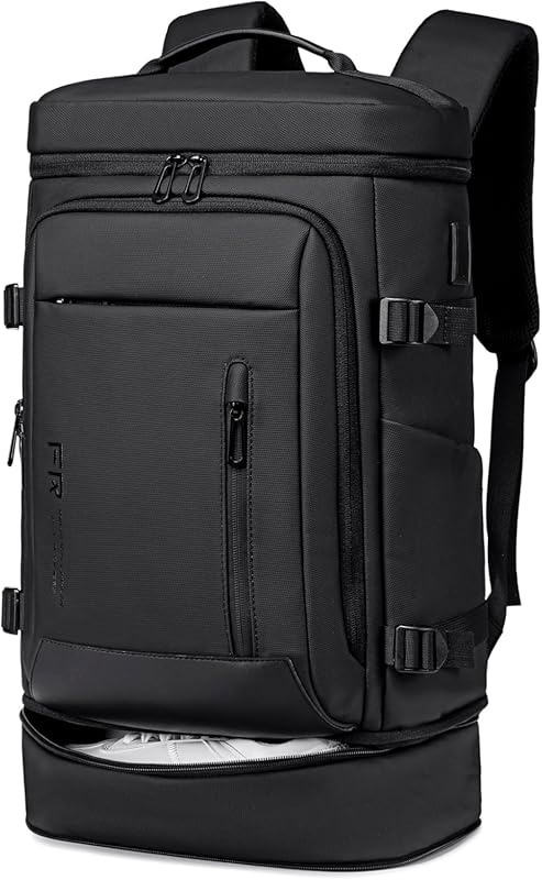 FENRUIEN Water Resistant Travel Backpack with Shoe Compartment and USB