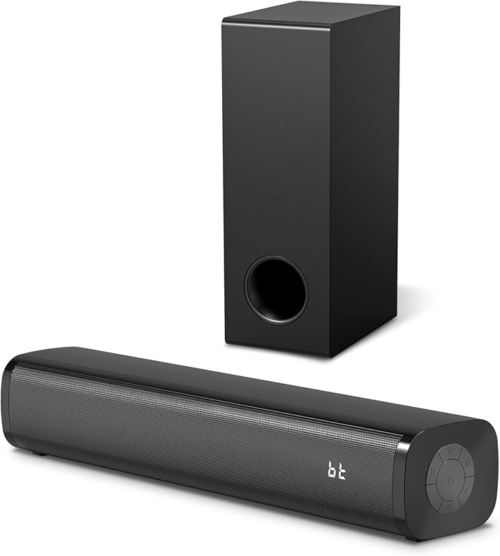 Wohome 2.1 Channel Sound Bar with Wired Subwoofers, Bluetooth 5.3, ARC