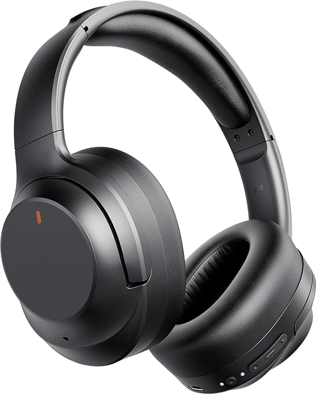 Active Noise Cancelling Wireless Bluetooth Headphones with ENC Mic, Hi