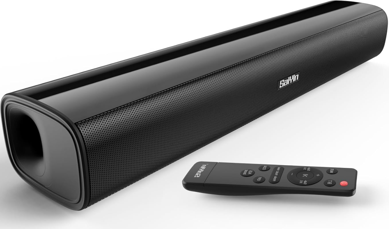 Saiyin 17 Inch Sound Bar with Bluetooth 5.3, Optical, AUX for TV, PC, 