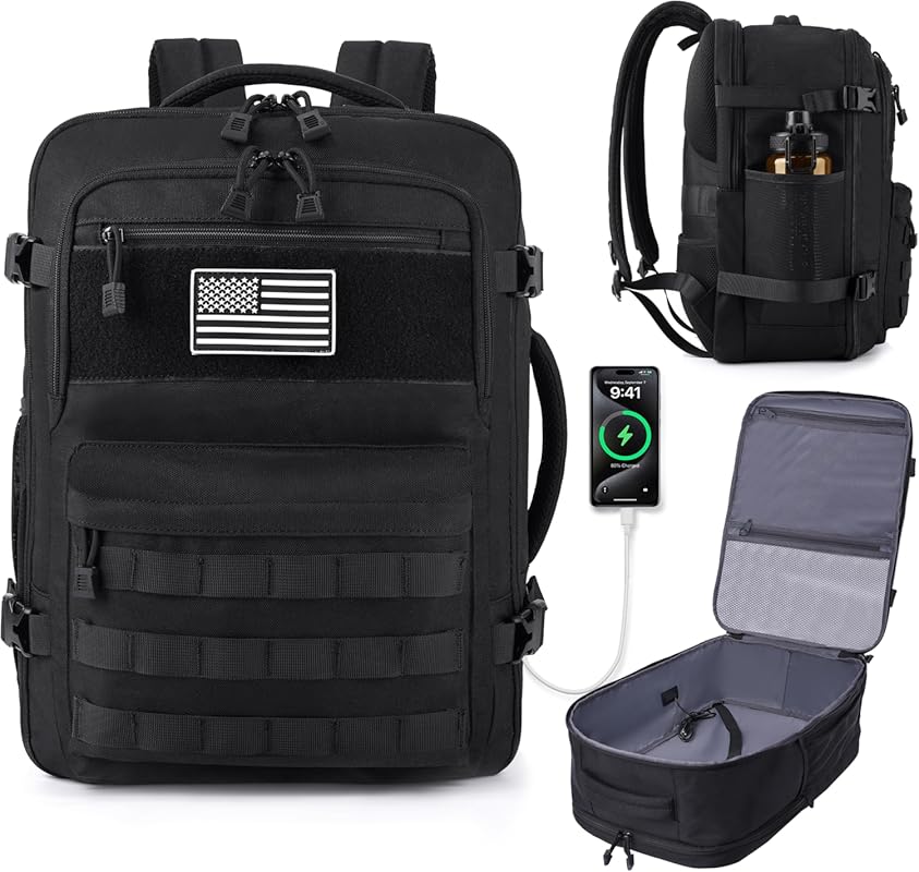 MOZETO Extra Large TSA Approved Tactical Travel Backpack for Men, Wate