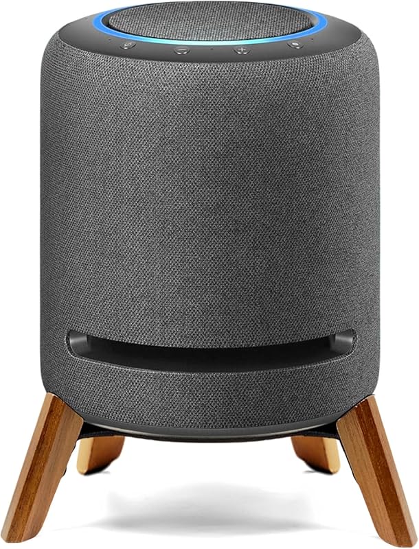 Black Walnut Real Wood Stand for Echo Studio 2024, Secure Tripod Mount