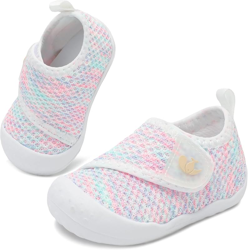 FEETCITY Baby First Walking Shoes Wide Infant Sneakers Lightweight Sli
