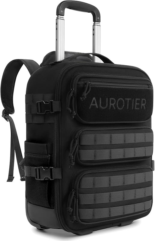 Tactical 16 Inch Rolling Laptop Backpack with Wheels, Military Molle D