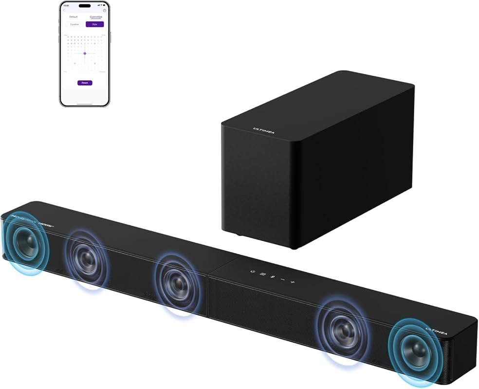 ULTIMEA Poseidon M60 5.1CH Dolby Atmos Soundbar with Subwoofer, VoiceM
