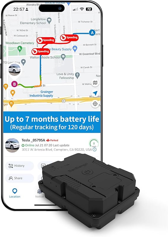 Magnetic GPS Tracker for Vehicles with Up to 7 Months Battery, Waterpr
