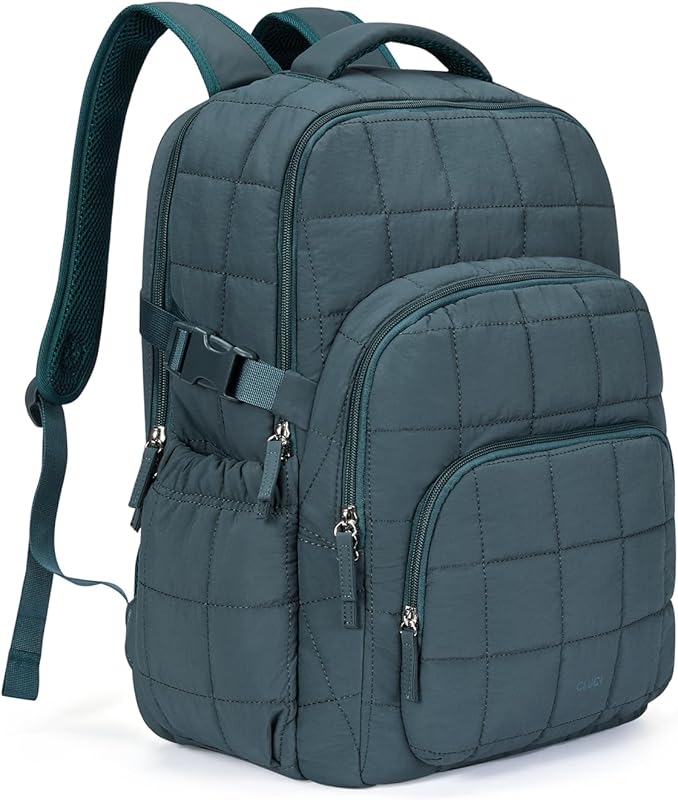 CLUCI 17.3 Inch Women’s Anti Theft Quilted Puffer Laptop Backpack with