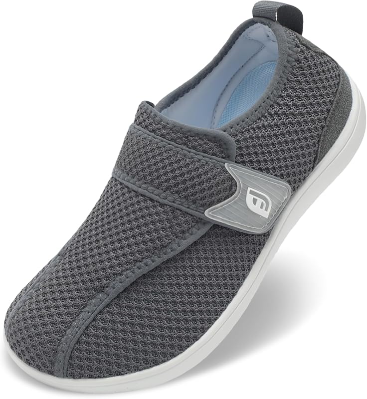 JOINFREE Diabetic Wide Walking Shoes with Adjustable Upper, Zero Drop,