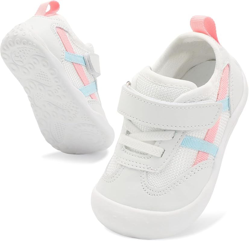 Scurtain Baby First Walking Shoes Breathable Lightweight Crib Sneakers