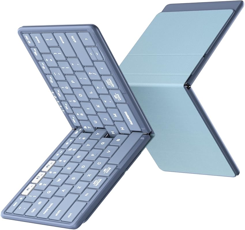 Samsers KF08S Full-Size Foldable Bluetooth Keyboard with PU Leather Co