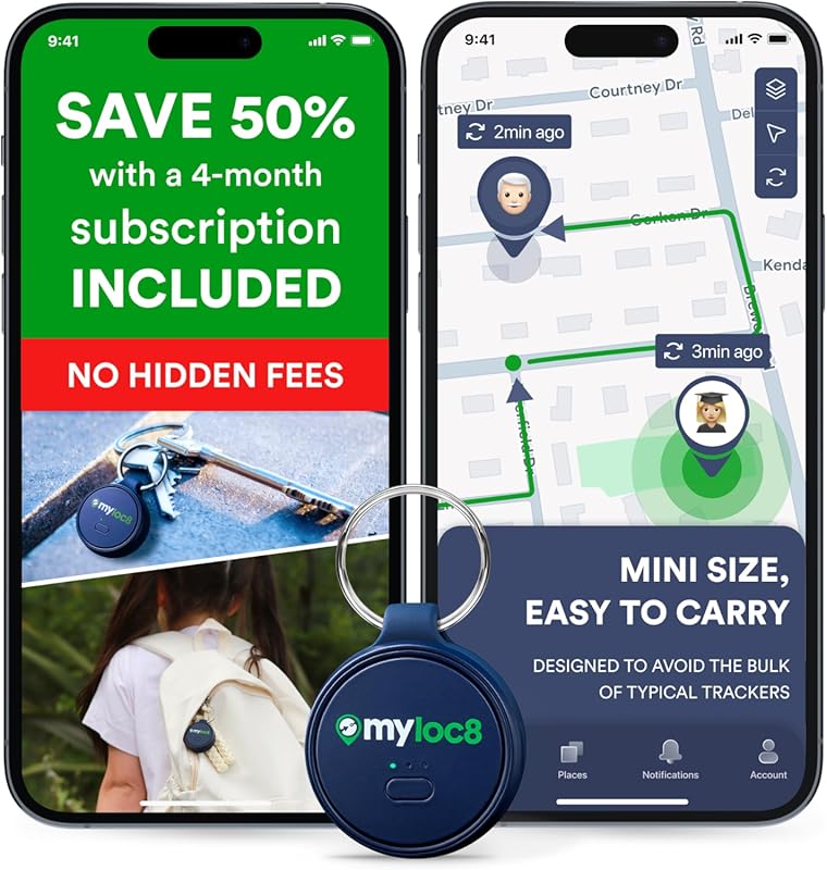 Highly Precise GPS Tracker with Built-in SIM and SOS Button for Keys, 