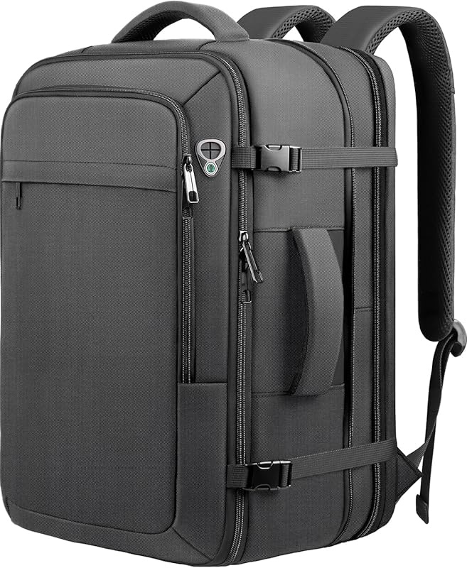 Extra Large 40-50L TSA Approved Carry-On Travel Backpack, Expandable, 