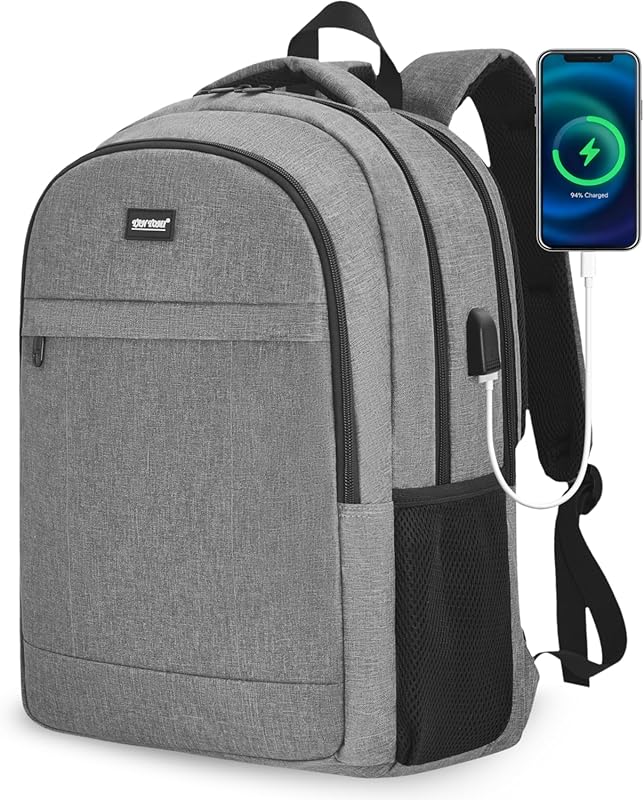 TANTOMI 17 Inch Travel Laptop Backpack with Anti-Theft, USB Charging P