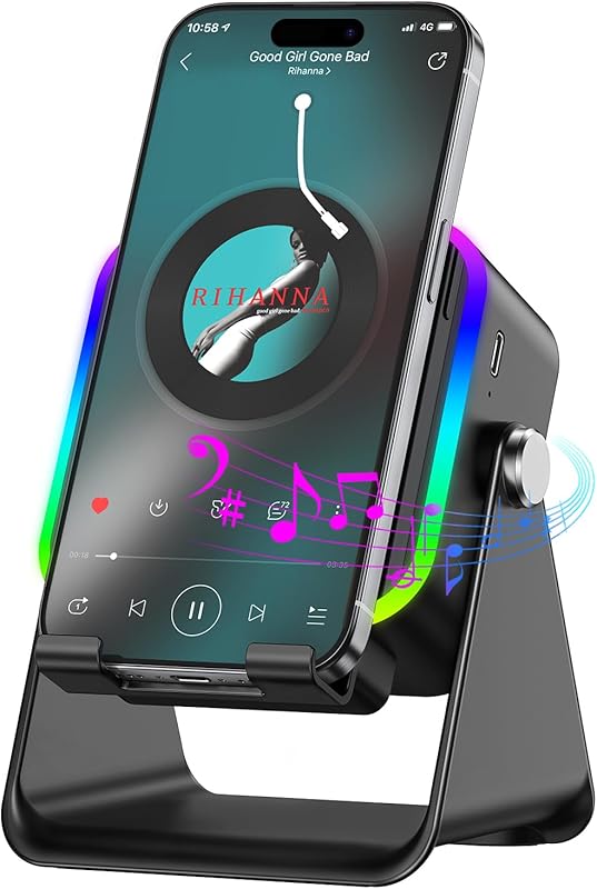 5-in-1 Wireless Induction Bluetooth Speaker with Phone Stand, Stereo S