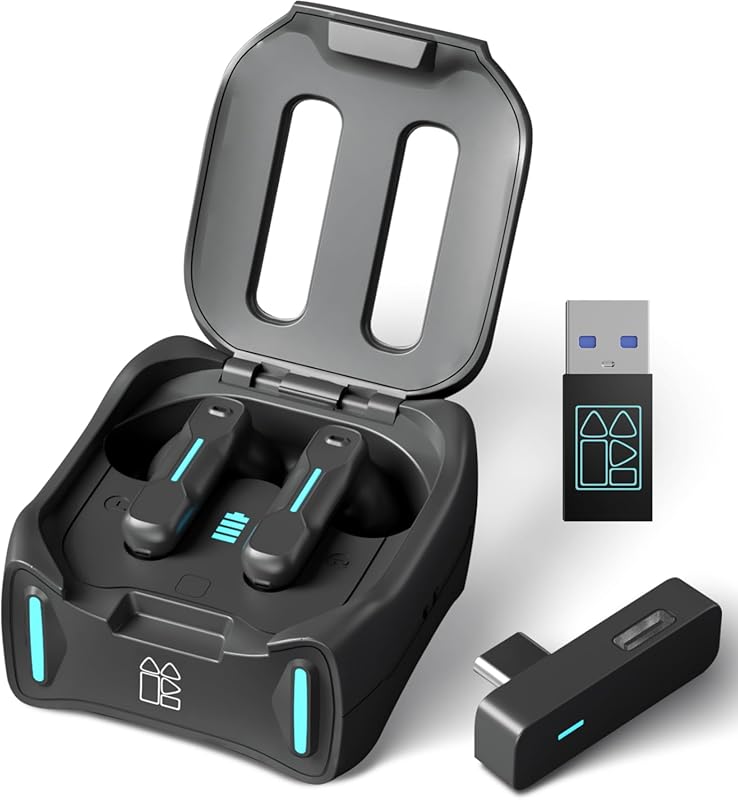 Middle Rabbit SW4 Pro Wireless Gaming Earbuds with Mic, 2.4G Dongle + 