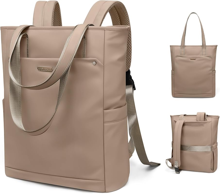 Convertible 16-Inch Laptop Tote Backpack for Women and Men, Ideal for 