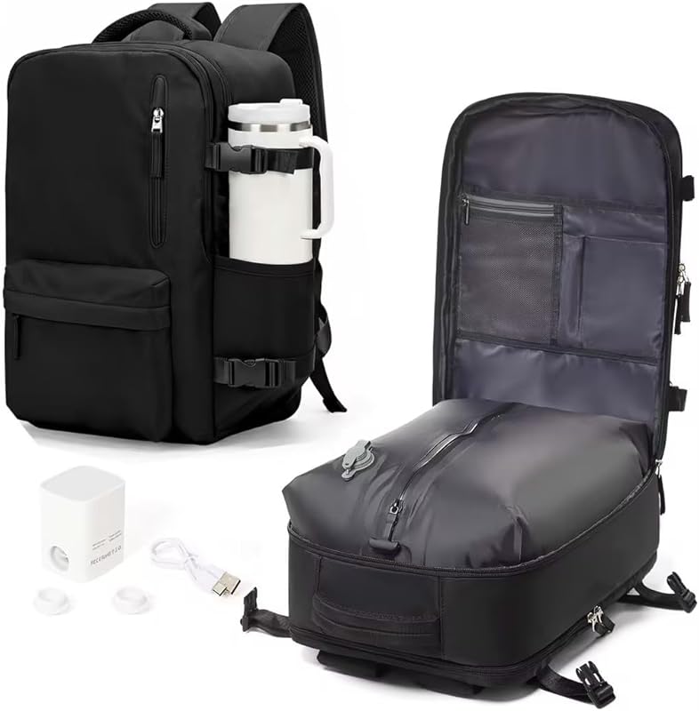 WONHOX Large Flight Approved Travel Backpack, Laptop Compatible, Durab