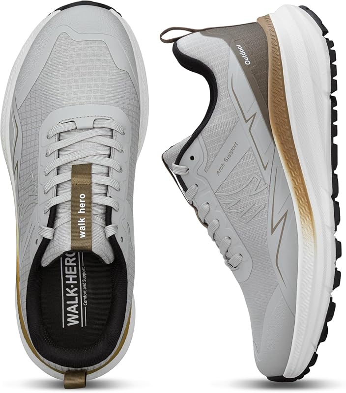 Orthopedic Men's Hiking Shoes for Plantar Fasciitis with Arch Support,