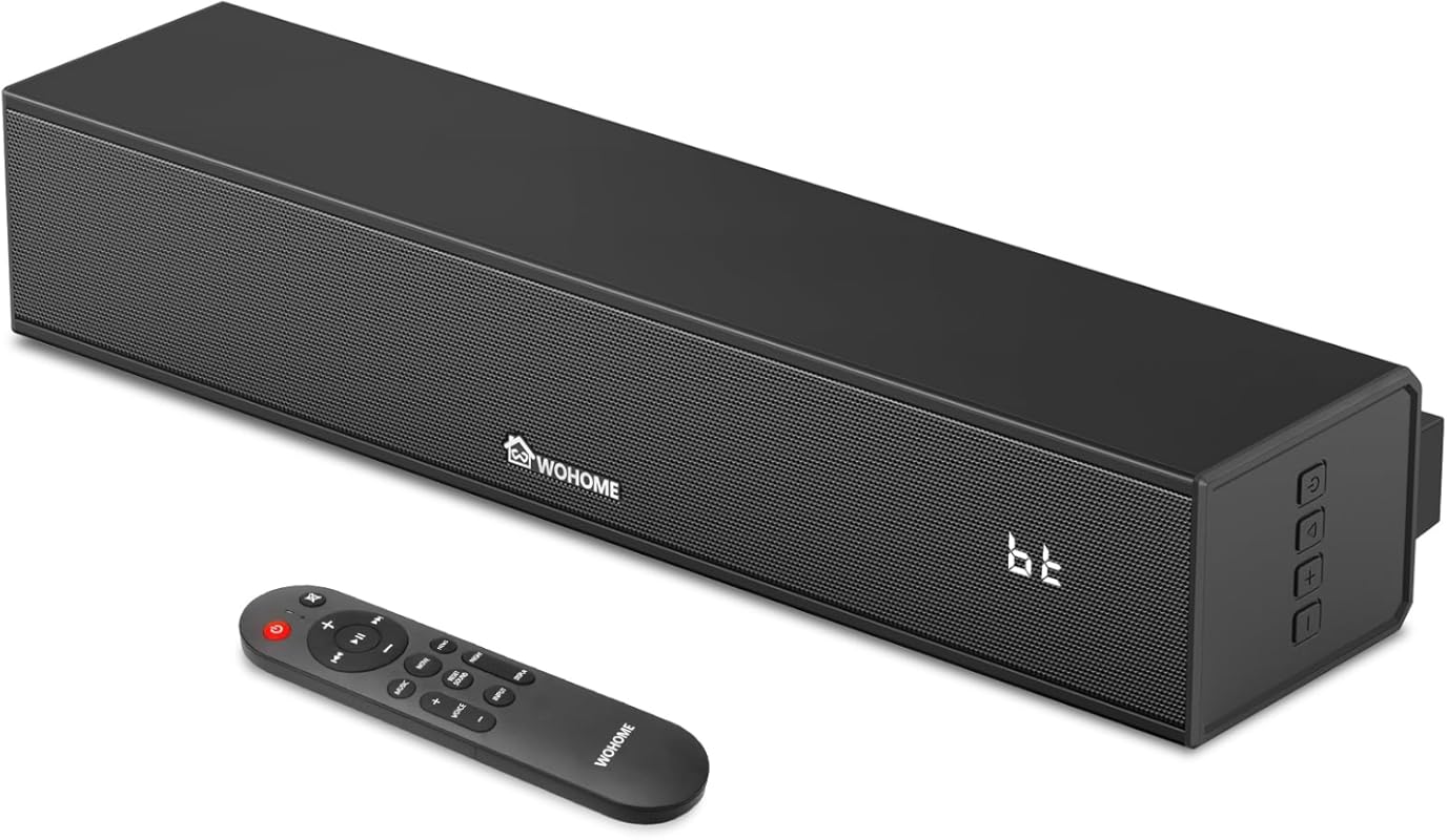 Wohome 2.1 Sound Bar with Built-in Subwoofer, Bluetooth 5.3, 15-Inch S