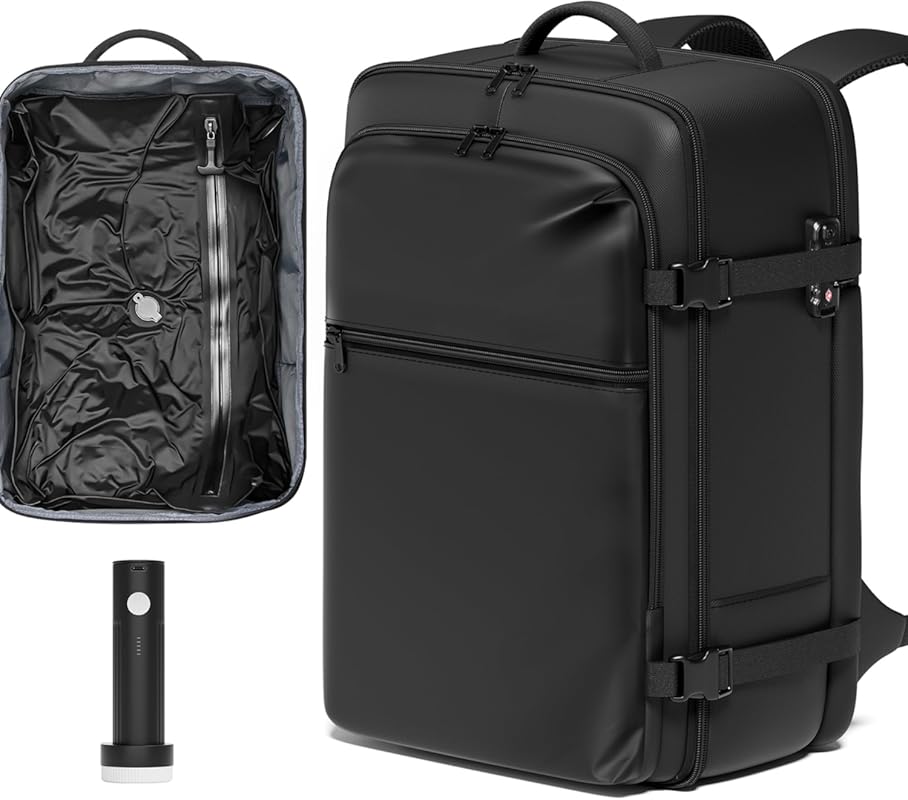 SUOCO 45L Carry-On Travel Backpack with Electric Vacuum Pump, Compress