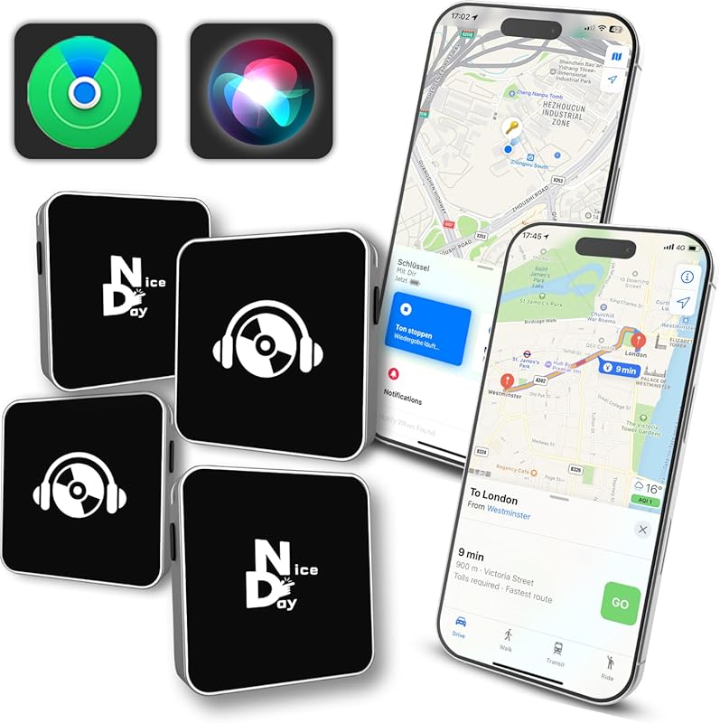 Ultra-Mini Rechargeable Air Tag Key Finder, Apple MFi Certified, Water
