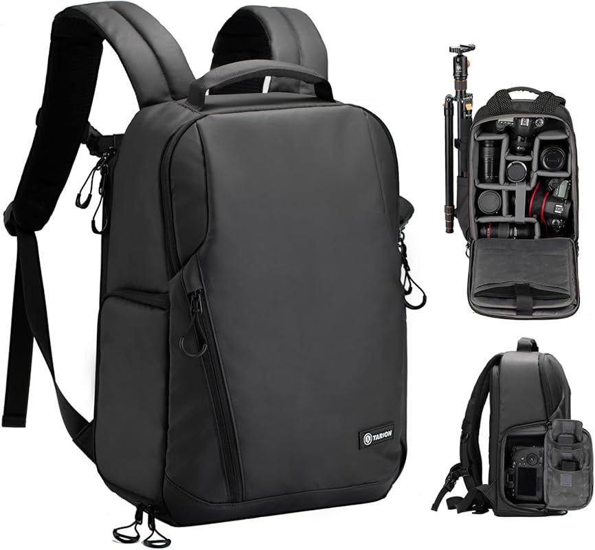 TARION Waterproof Slim DSLR Camera Backpack 12.5L with 14" Laptop Comp