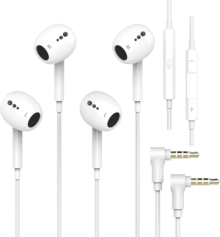 2 Pack Wired iPhone Earbuds with Mic, Remote Control, Noise Reduction,
