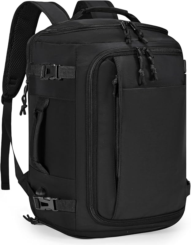 Expandable 30-35L Travel Backpack with Shoe Compartment, Wet Pockets, 