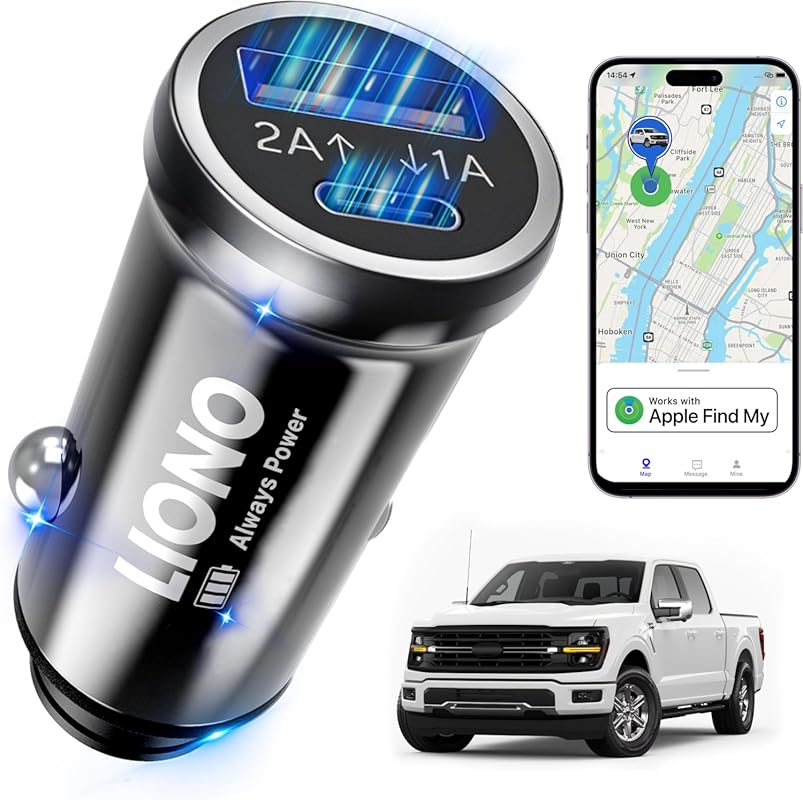 LIONO Car GPS Tracker & Charger with Built-In Battery, Hidden Anti-The