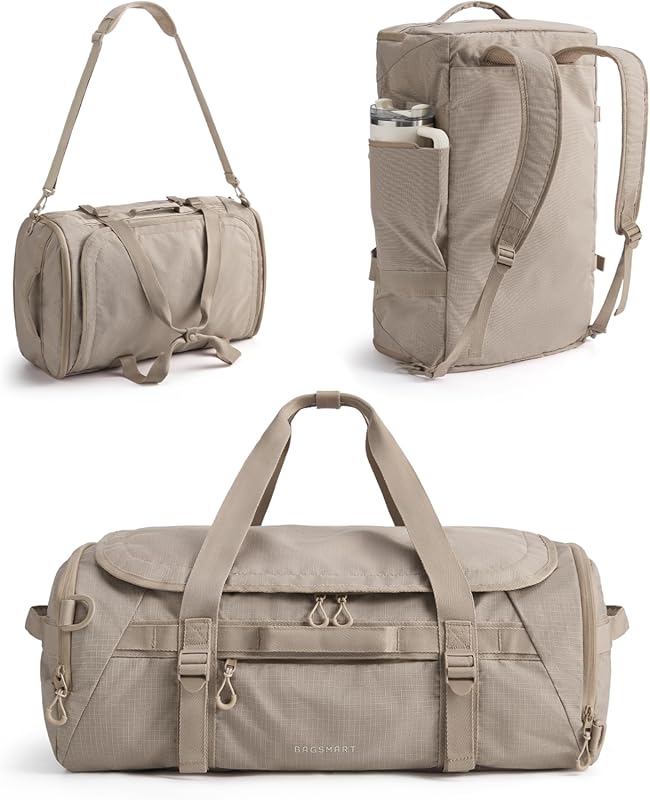 BAGSMART 4-in-1 Water-Resistant 40L Travel Duffle with Shoes Compartme