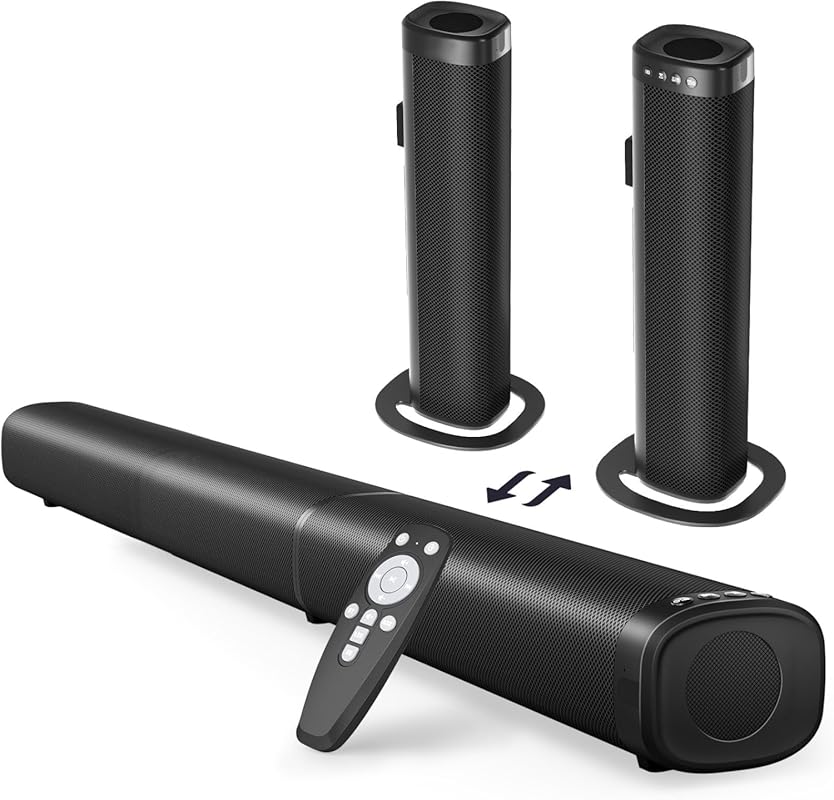 Puriom 100W Sound Bar for Smart TV, Bluetooth 5.3, ARC, Optical, AUX, 