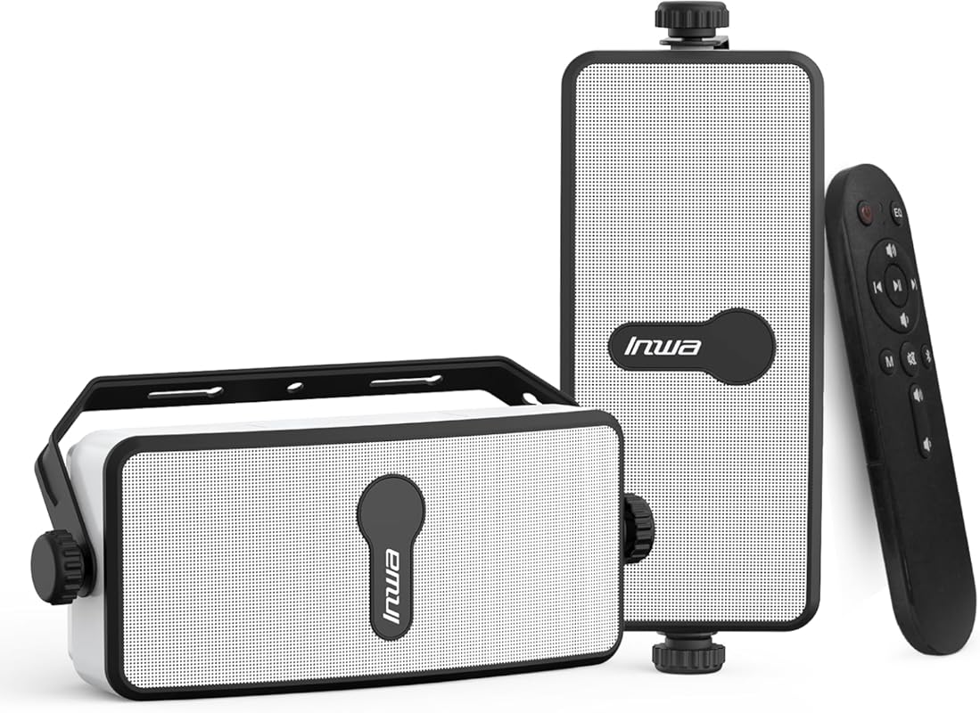 Inwa Upgraded 200W Outdoor Bluetooth Speakers Pair with IPX5 Waterproo