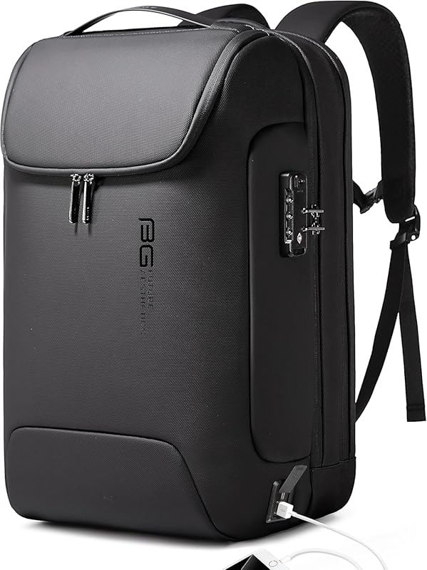 BANGE Anti-Theft Business Laptop Backpack with USB Charging Port, TSA 