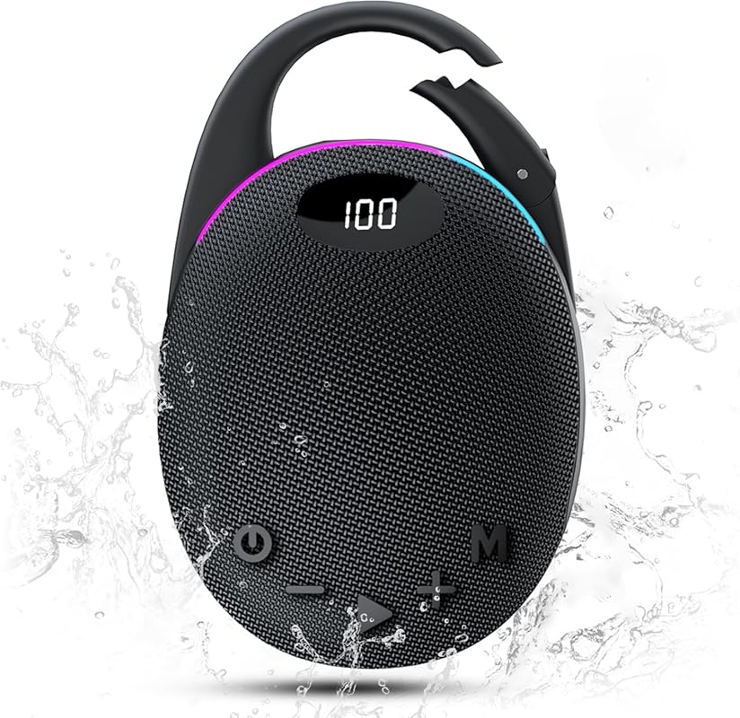 Portable Mini Bluetooth Speaker with HD Sound, LED Display, RGB Lights