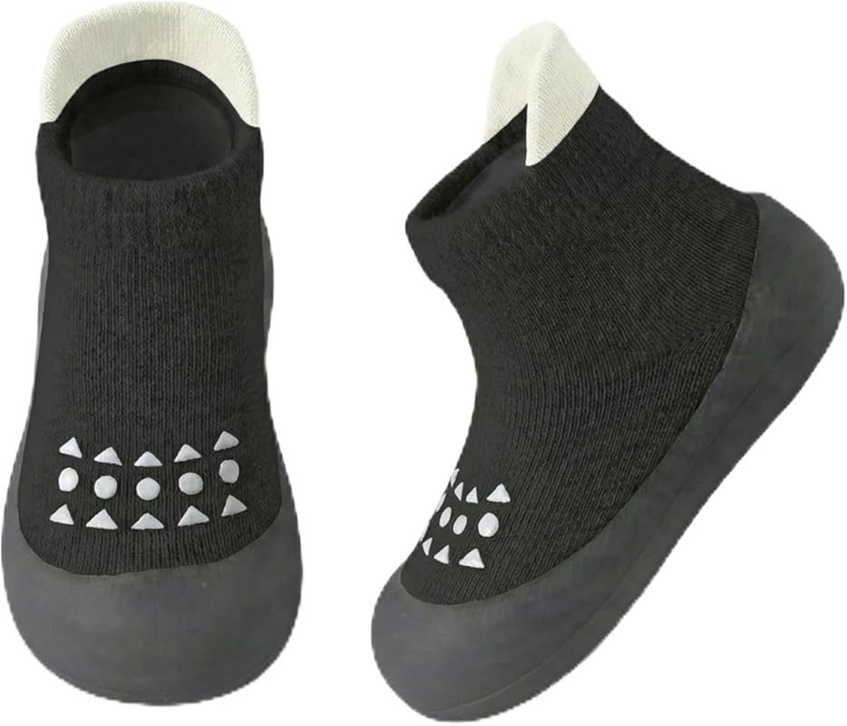 Baby Sock Shoes Non-Slip Toddler Walking Shoes with Soft Rubber Sole, 