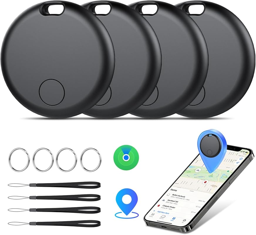 Air Tracker Tags 4 Pack, Smart Bluetooth Item Finder, Works with Apple